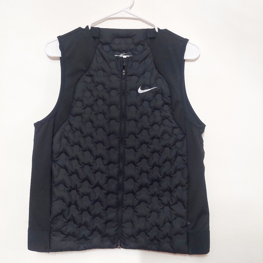 Nike Aeroloft Running Vest Black Quilted Down Sport Workout Warm M Women Cute - Picture 2 of 9